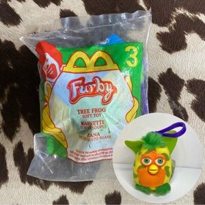 Vintage McDonald’s Furby Tree Frog Plush Keychain Bag Clip
